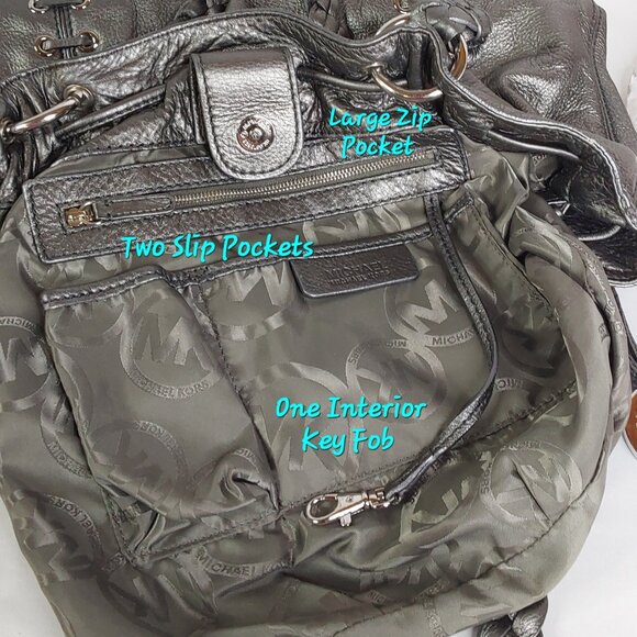 MICHAEL KORS 'ASTOR' GROMMET LEATHER TOTE BAG BRAIDED STRAPS CORSET STYLE - Picture 10 of 16